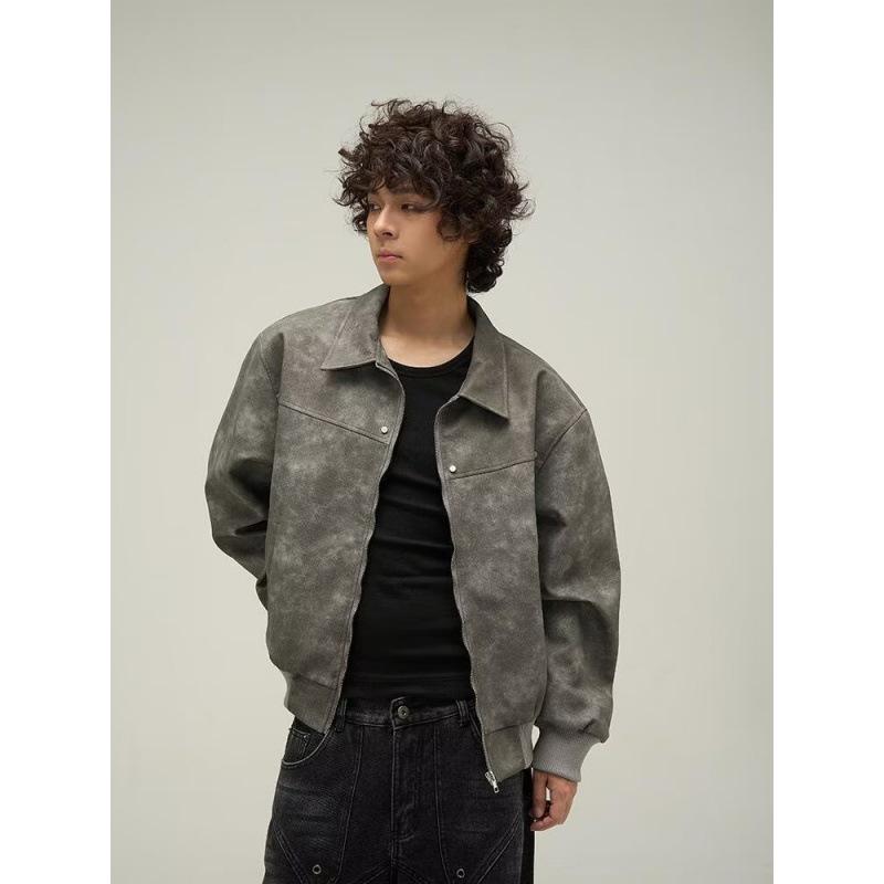 American Retro Distressed Men's Jacket, 2024 Spring/Autumn Collection - Trendy, Loose, and Versatile