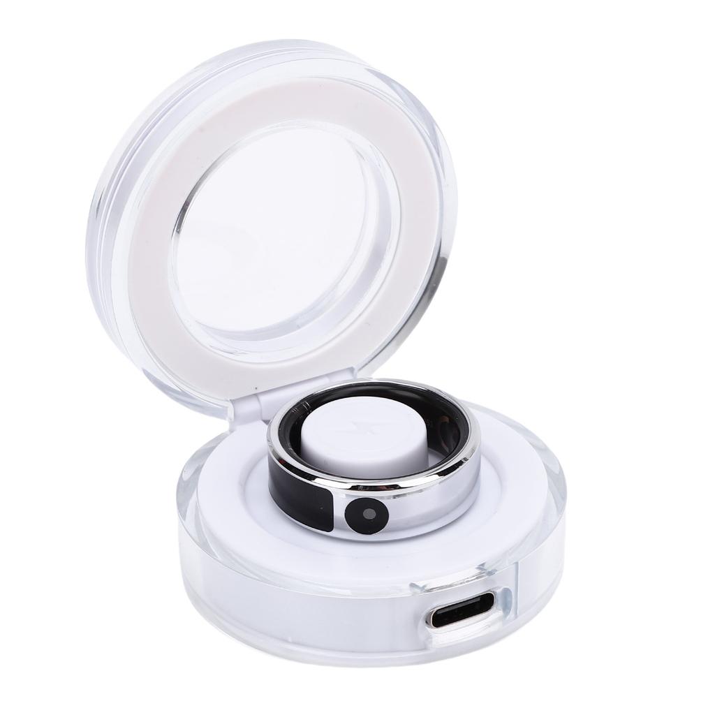 Smart Ring Fitness Tracker Men Women Touch Screen 5ATM Water Proof Health Exercise Record Steps with Charging Bay