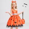 Halloween Children's Costume, Girls Cosplay Cosplay Witch Pumpkin Show Dress Girl Princess Dress
