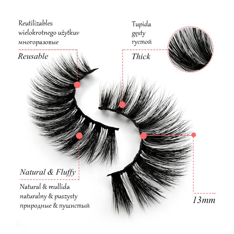 3/5 Pairs 3D Faux Mink Hair Soft Eyelashes Natural Thick Long False Eyelashes Dramatic Fake Lashes Handmade Eyelashes Faux Cils