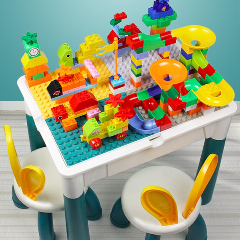 Large Multi-Functional Children's Building Blocks Table Educational Assembly Toy Study Desk for Boys And Girls Big Granular
