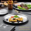 8 Pack Brushed Stainless Steel Plates, Round Kitchen Metal Dish Plates, Camping Serving Plates for BBQ, Snack, Salad, Appetizer, Fruit, Cookies