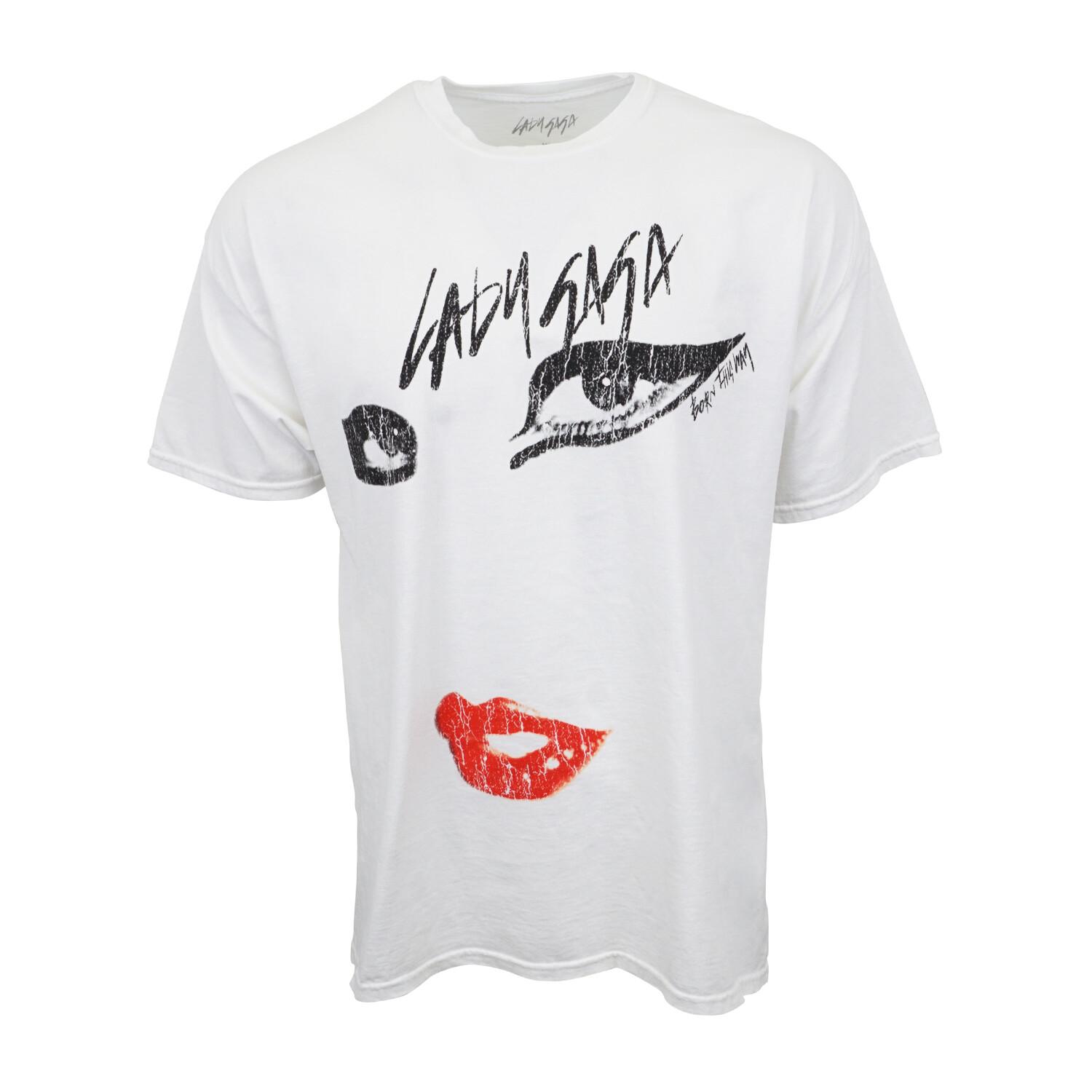 LADY GAGA GRAPHIC T SHIRT EYES WHITE XXXXL