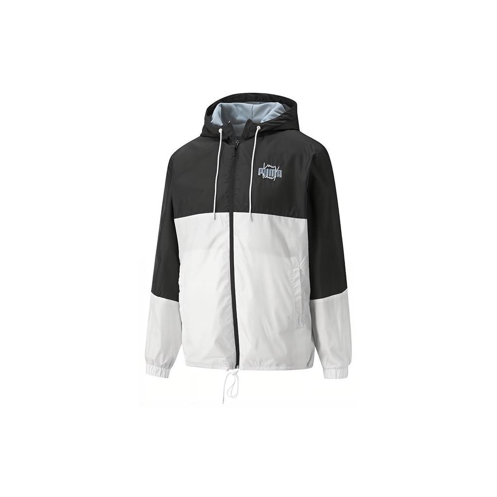 Puma Mvp Windbreaker With Drawstring Hood Woven Jacket Men Outerwear Black 532208-01