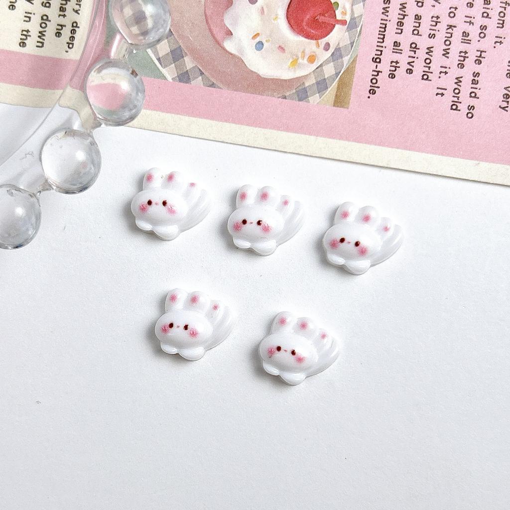 Cartoon Rabbit Nail Art Accessories Cute 3D Heart Blush Bunny Handmade DIY Nail Wearable Nail Decorations