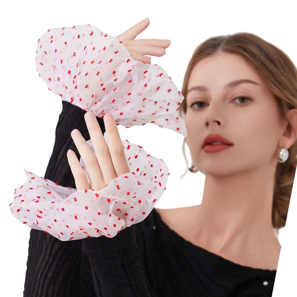 Sheer Flared Cuff Sleeves Comfortable Decorative Arm Sleeves Wrist Cuffs Extension For Women Girl Fashion Accessories
