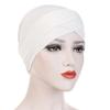 1Pc Hijab Breathable Solid Color Female Head Wrap Cross Forehead Polyester Headwrap Women's Turban
