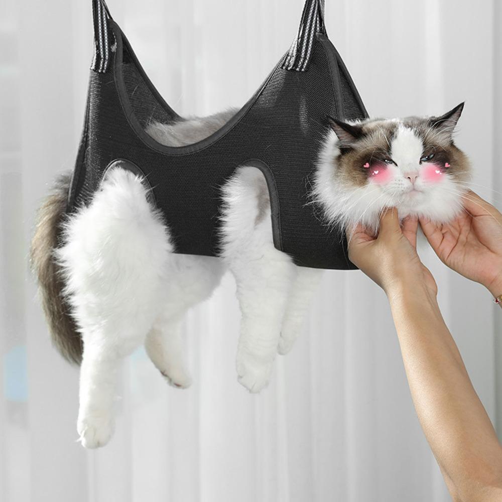 Multifunctional Grooming Harness Secure Grooming Sling Cat Grooming Hammock for Cat Nail Clipper