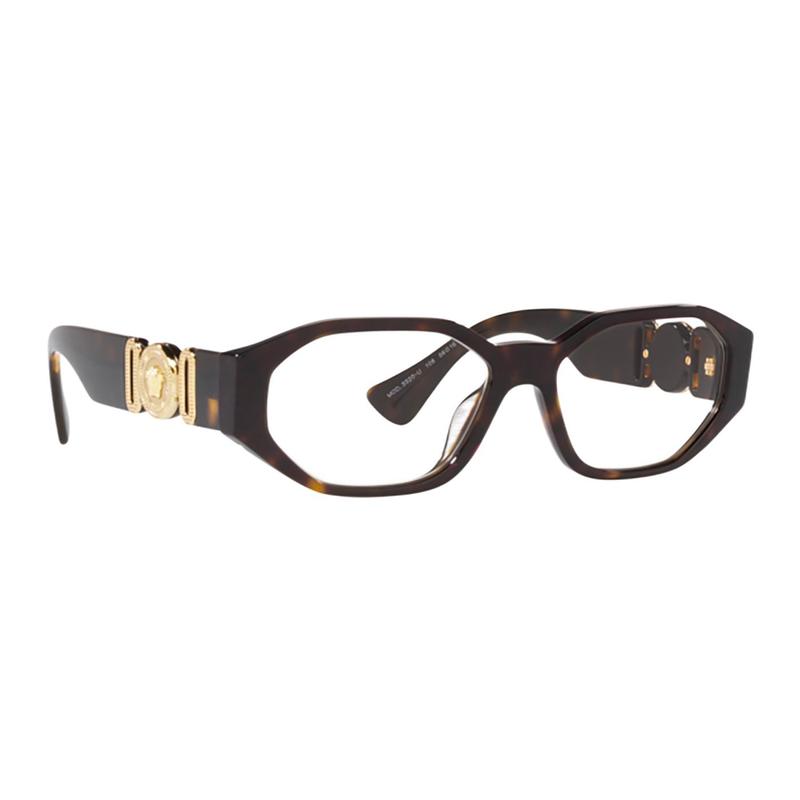 Versace Exquisite Personality Plate Irregular Shape Optical Frame Women's Brown 3438482 VE3320U108-Brown 56
