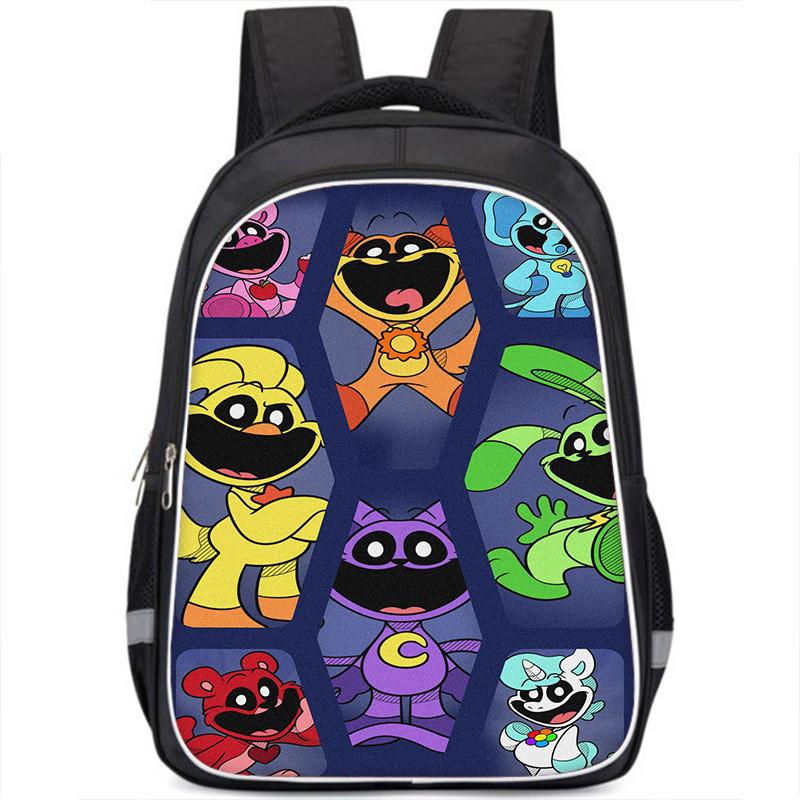 Stylish Catnap Poppy Playtime Backpack For Students Cartoon Print Dual Straps
