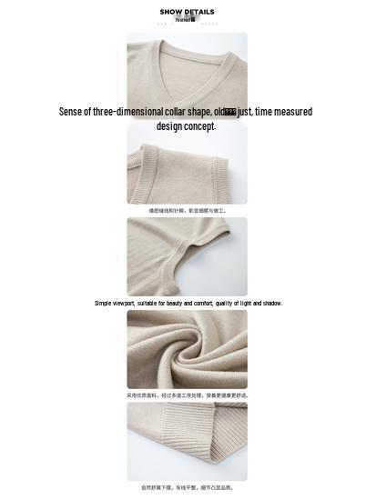 Herren Uni Wollweste mit V-Ausschnitt: Herbst-/Winter-Strickjacke für die Freizeit für mittlere und ältere Menschen