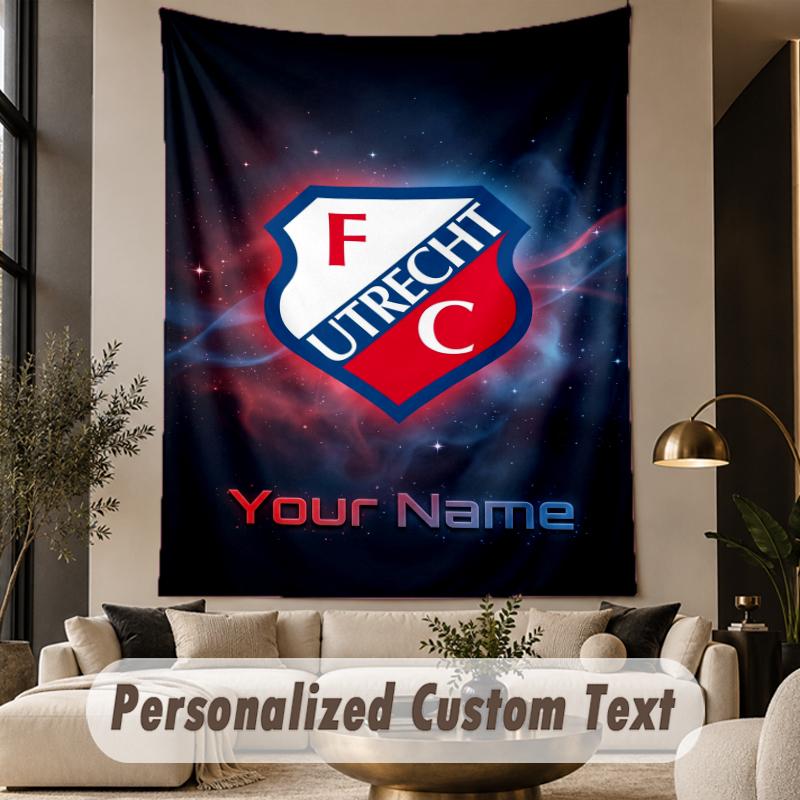 Custom Text Tapestry FC Utrecht Print Wall Tapestry Indoor Living Room Wall Decor