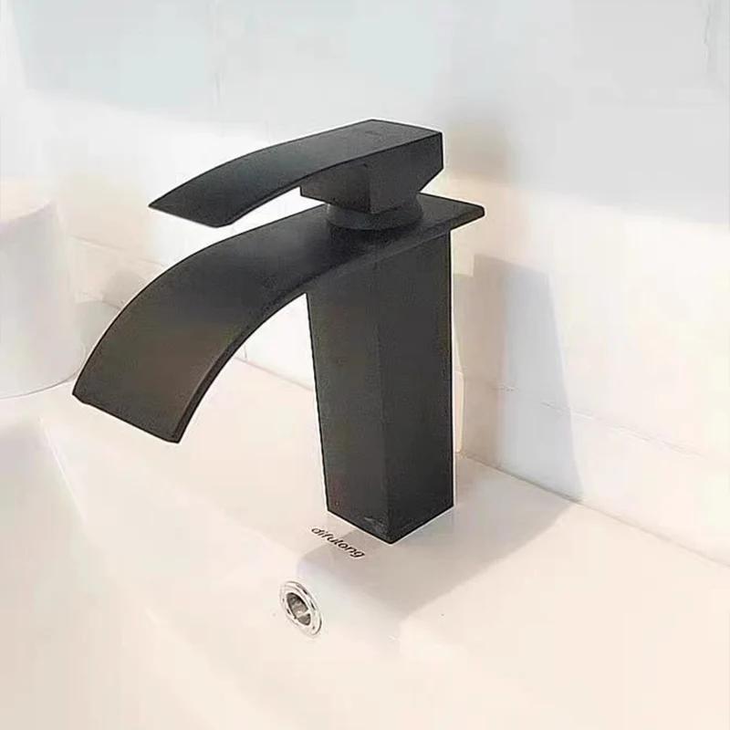 Waterfall Bathroom Basin Faucet Stainless Steel Hot and Cold Mixer Faucets Sink Faucets Bathroom Kitchen Deck Mounted