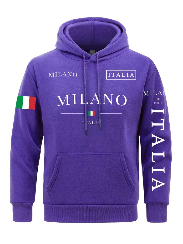 Flag Of Italy Men Hoodie Milan City Hoodies 3d Print Hoody For Man Casual Spring Autumn Clothing Top