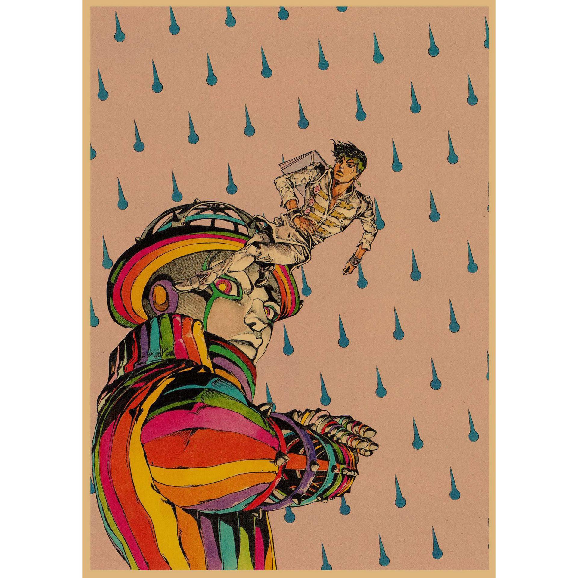 

JoJo s Bizarre Adventure Retro Kraft Paper Poster - Japanese Anime Decor for Bar, Restaurant, or Cafe. 16 inches (42X29.7cm)