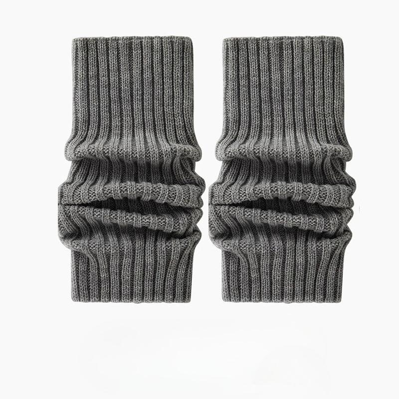 Женские осенне-зимние теплые утолщенные вязаные гольфы с махрой 1 pair светло-серый