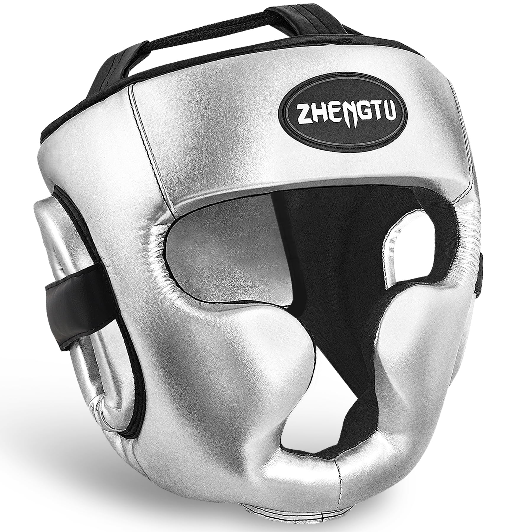 

ZHENGTU Headgear for Adults and PRO MODEL Strap Integrated Chin for Martial and Practice Children, [Top + Guard] Arts, Kickboxing, MMA, Sparring,