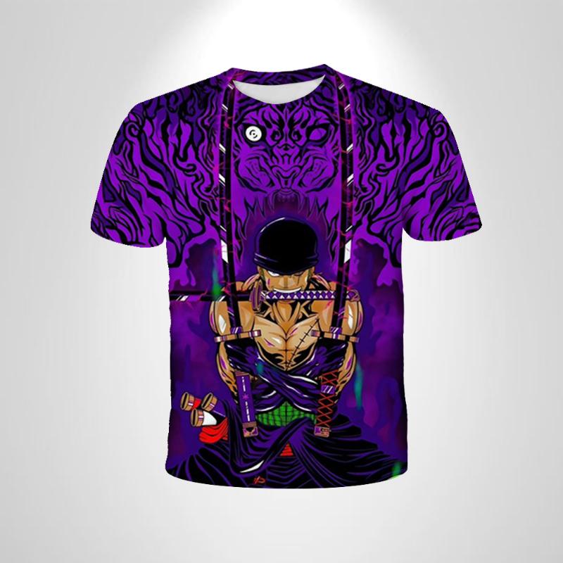 Wendy4 Jongens Eendelig T-shirt Anime Jongen Losse T-shirts heren Tops cool Kleding Zomer Mode Heren Korte Mouw Casual T-shirts 150