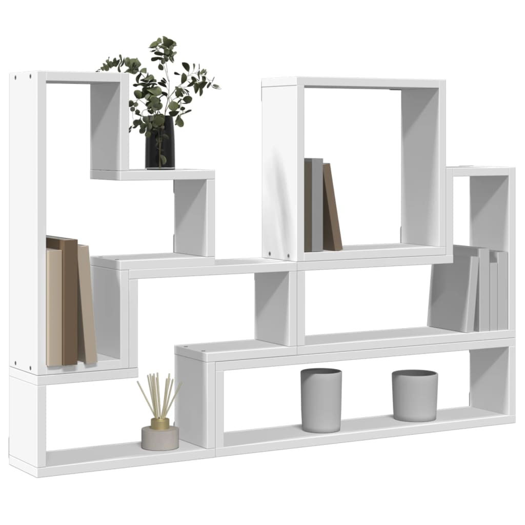 Vidaxl Wall Shelf, White, 96X12X64 Cm, Wood-Based Material