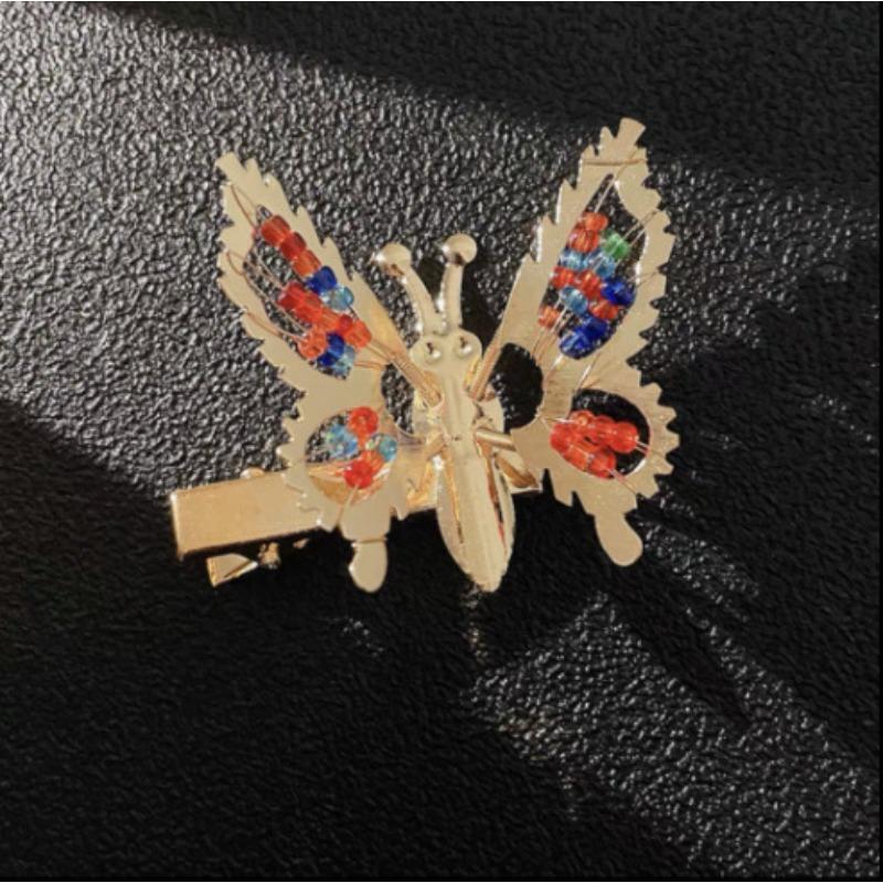 Korean Version of Antique Fringed Hairpin, Moving Butterfly Women's Spring Hair Accessories Hairpin, Side Headdress, High-end Jewelry Clip