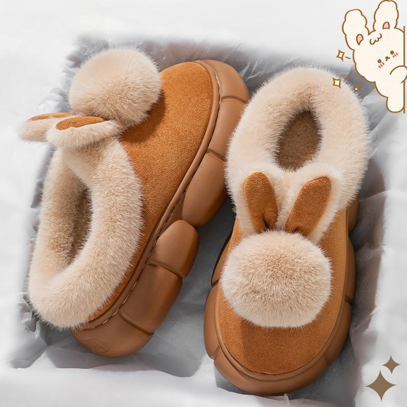 Baumwollschuhe für Indoor-Wärme und Rutschfestigkeit, Niedliche Plüschpantoffeln für den Heimgebrauch