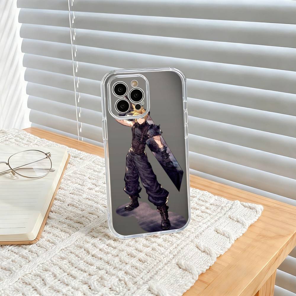 F-Final F-Fantasy V-VII Cloud   Phone Case For iPhone17,16,15,14,13,12,11 Plus,Pro Max Soft Transparent Cover iPhone15promax