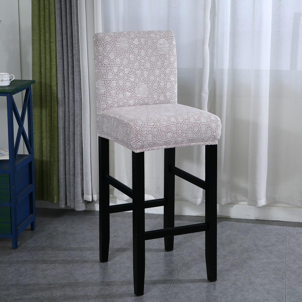 Elastic Bar Stool Chair Cover Home Dining Room Bar Seat Cover Geometric Style Restaurant Hotel Decor Washable Easy Cover 1pc