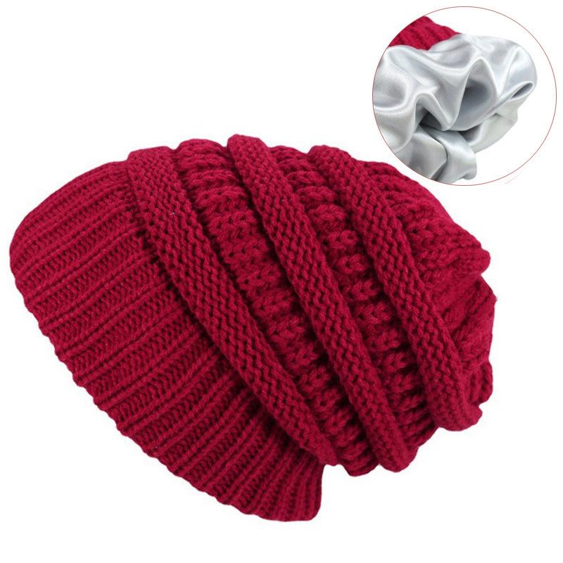 Winter Lazy Wind Beanie Women's Knitted Wool Hat Pullover Hat Thermal Hat