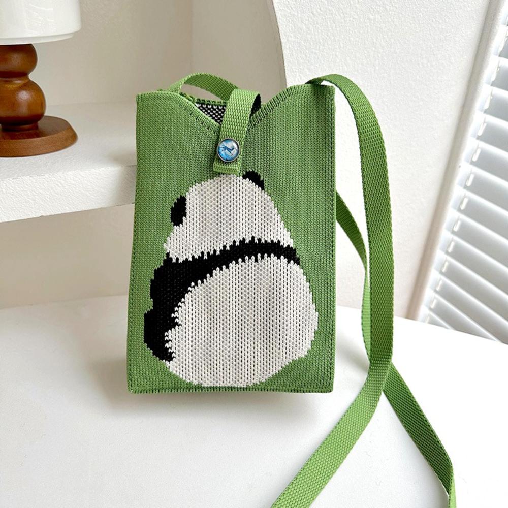 FASHION 2024 Knitted Mini Cross-Body Mobile Phone Bag Korean Versatile Student Commute Shoulder Bag Square Small Purse Handbag For Women