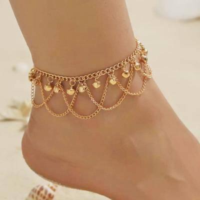 Women Anklet Bell Decor Adjustable Design Double-Layer Ankle Chain Sophisticated Ankle