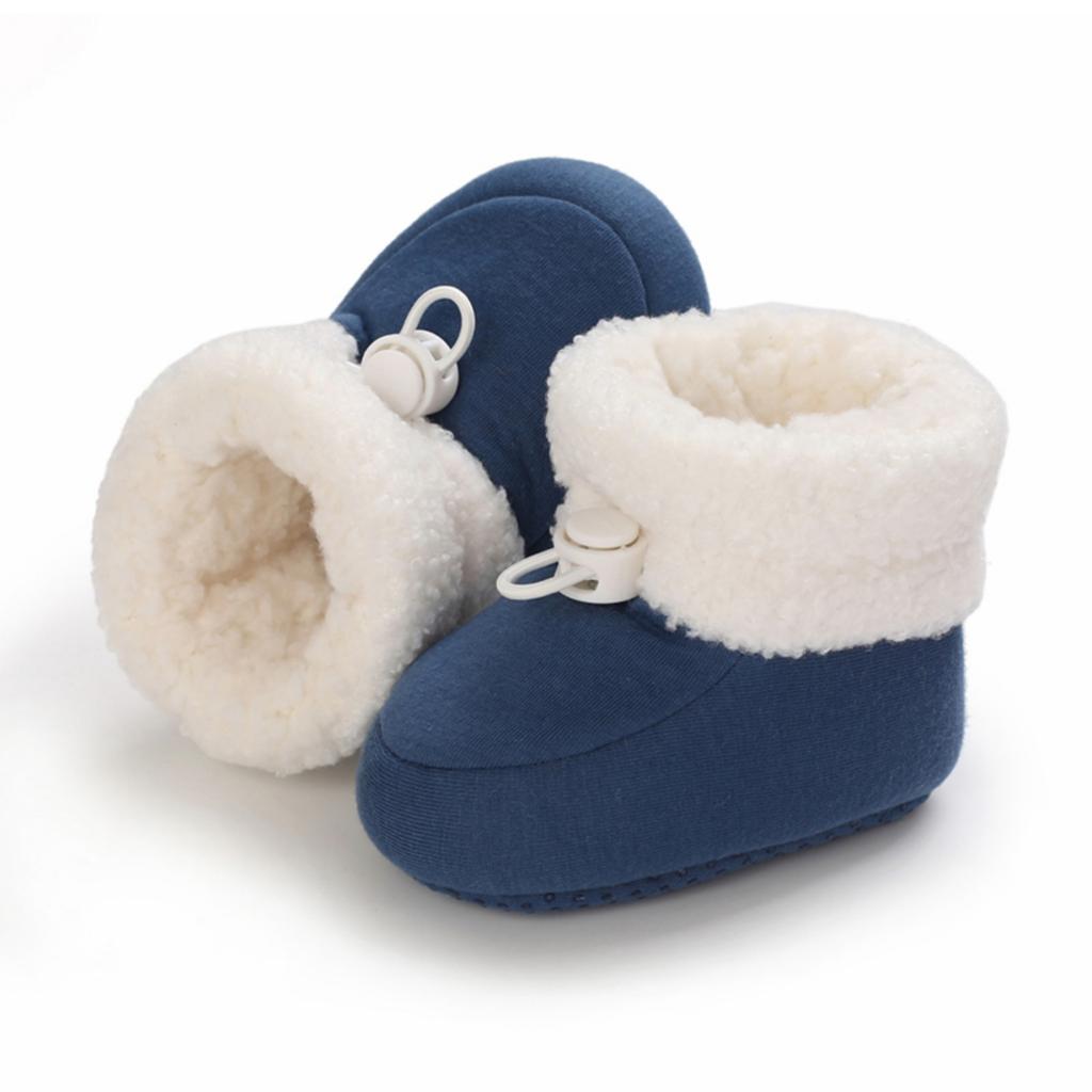 Baby Winter Walking Shoes for 0-12 Months Boys Girls, Lined Walkers with Color Block Design