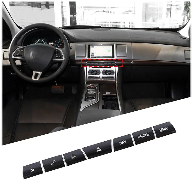 For Jaguar XF XJ 2010- aluminum alloy Black Button Stickers Car Accessories Interior AC Gear Switch Repair Decals
