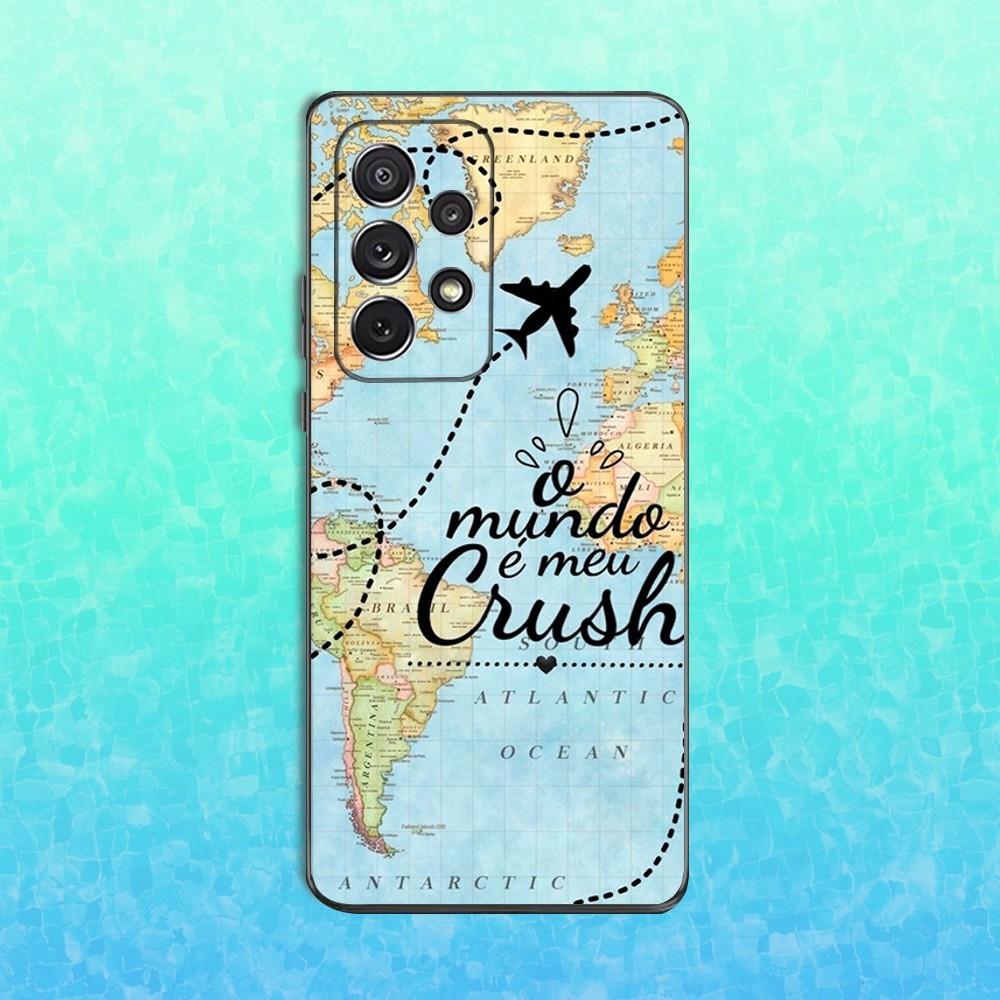 Flight Route Map Phone Case For Samsung S25,S24,S23,S22,S21,S20,S10,Ultra,Plus,Lite,FE,Soft Silicone Black Cover