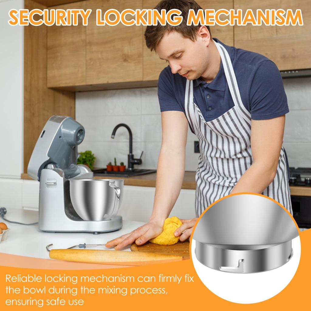 Stainless Steel Mix Bowl Large Capacity Reliable Mixing Bowl with Handle Replacement Solid Easy to Use Mixing Bucket for Blender