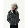 Mens Tie-Dye Thick Warm Hooded Cotton Coat Winter Casual Loose Fit Fashion Outerwear