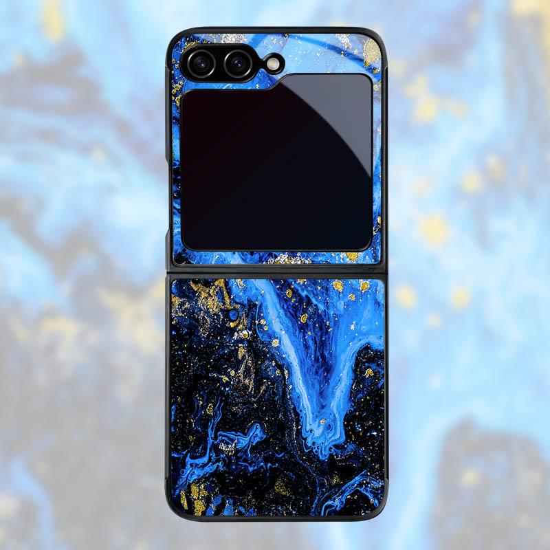 Ethereal Aureate Kintsugi Veins Woven For Samsung Galaxy Z Flip6 8 5G Flip 3 5 6 4 7 in Whispering Chatoyant Opalescent Amethyst Galaxy Z Flip 4
