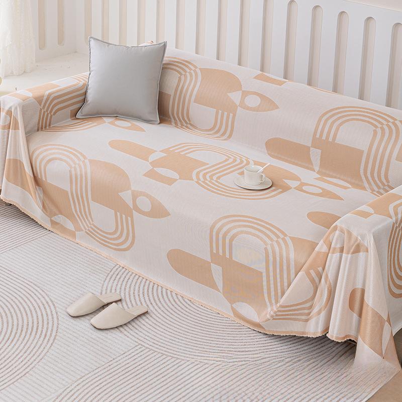 Summer Ice Silk Sofa Cushion Cool Cushion Summer Sandhair Towel Full Package Four Seasons Universal Non-slip Back Towel Cover