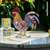 Flat colorful acrylic 2d rooster desktop ornament - 2d printed crystal rooster statue, suitable for living room, home office and modern home