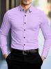 Versatile men's striped long-sleeve shirt, ideal for formal and casual looks.