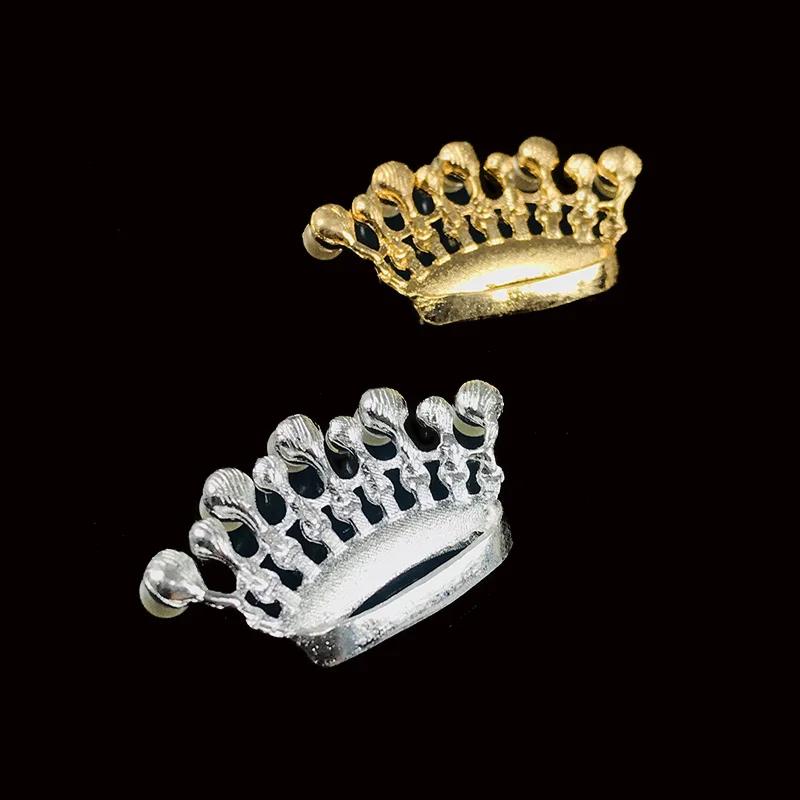 Engood 50Pcs Pearl Rhinestones Crown Button Sewing Trim & Embellishments Craft Buckle for DIY Bag Hair Accessories