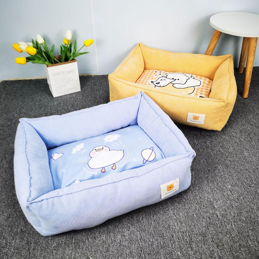 Fabric Pet Sofa Pet Litter Printed Warm Cat Litter Dog Litter Pet Bed Scratch-resistant Cartoon Pet Litter