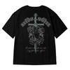Religious Cross Faith Rose Print Men's T-shirt Short Sleeve 100% Cotton Tee Summer Casual Streetwear Plus Size Clothing Y2k Tops