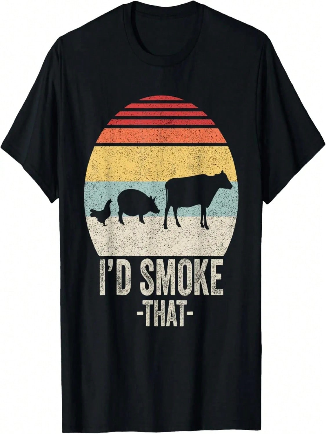 Vintage Retro I d Smoke That Shirt Funny Farm Grilling T-Shirt S разноцветный