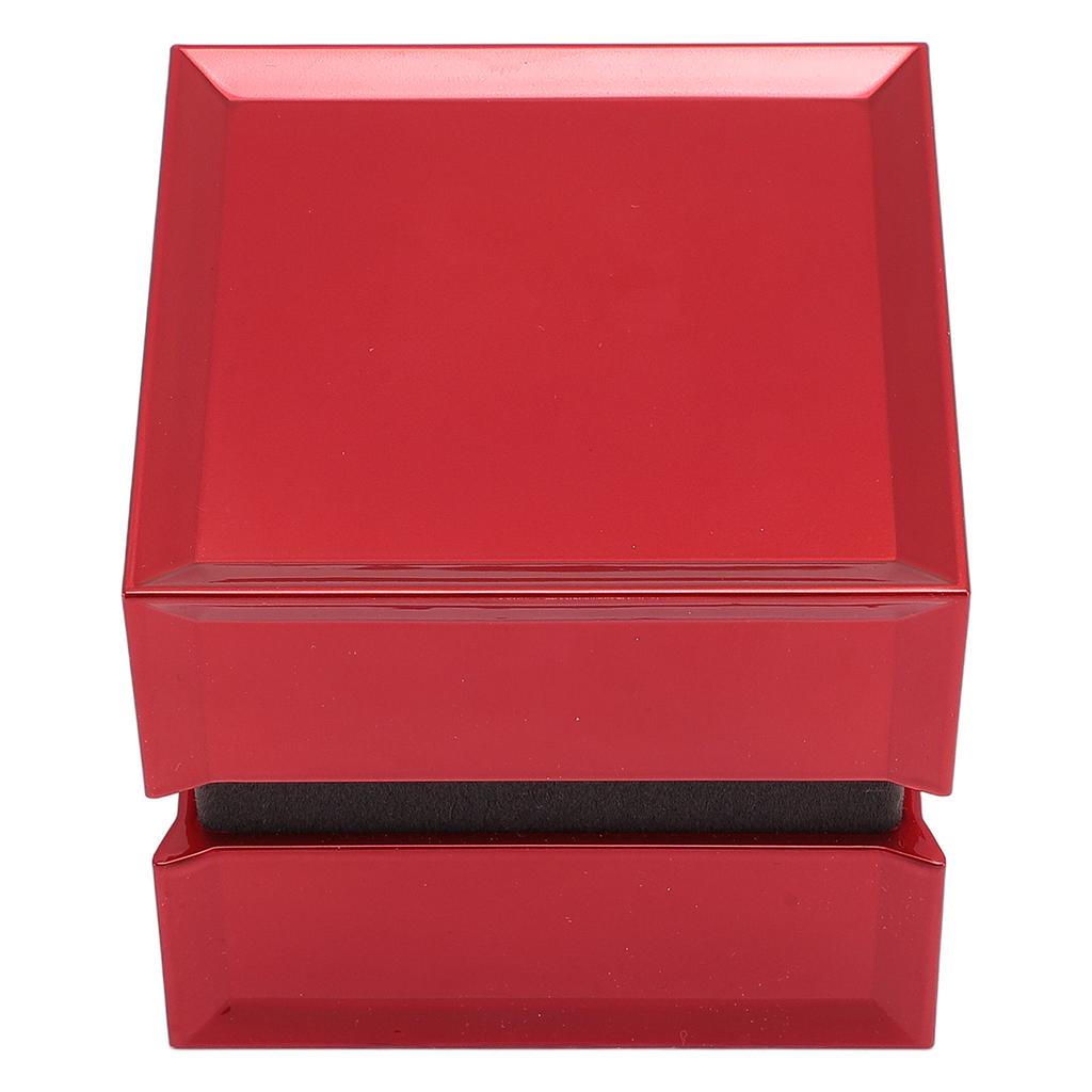 Smycke Ring Presentförpackning Flockad Insida Lyx Rektangulär Glansig Yta Ringask för Förlovning