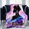 1PC Custom Name Elegant Sparkle Silhouette Outdooor Flannel Blankets Throw Blanket All-Season Throw Gift Bedspread for Couch, Bed, Camping Holiday Bir