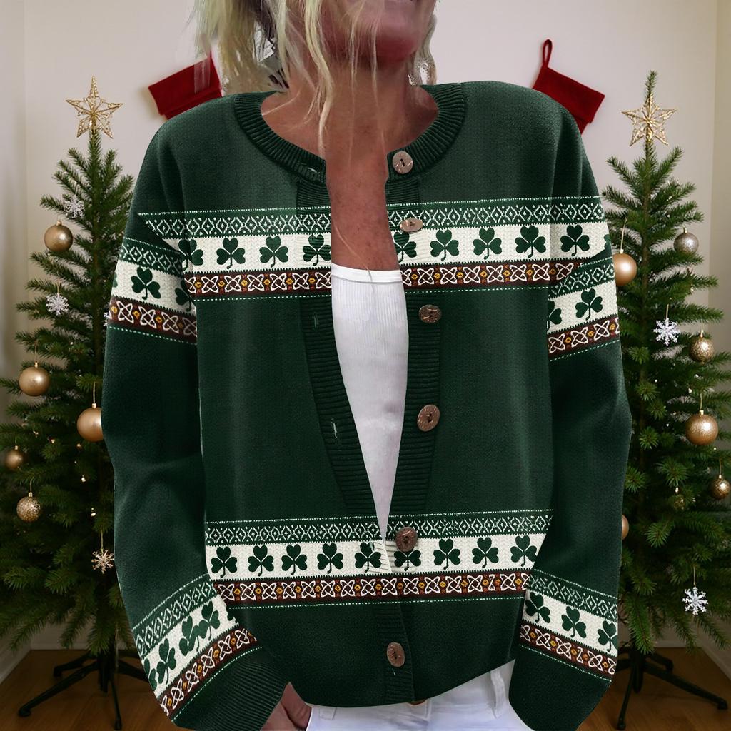 Women'S St. Patrick's Day Sweater Cute Fun Patrick's Day Sweater Spring  Long Sleeve Knitted Sweater