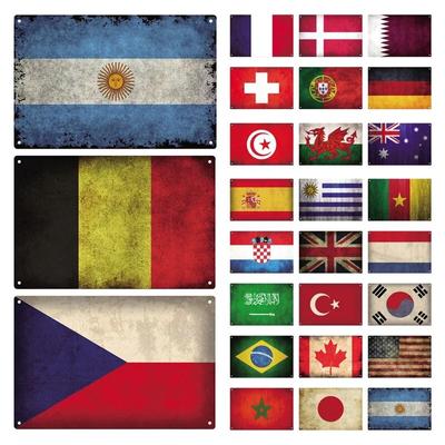 National Flag Metal Sign Metal Crafts Plaques Vintage Metal Plate Wall Art Decoration Posters Man Cave Bar Pub Iron Painting