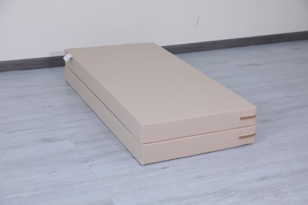 Gymnastic mattress Satellite 120x120x10 cm two-part - beige