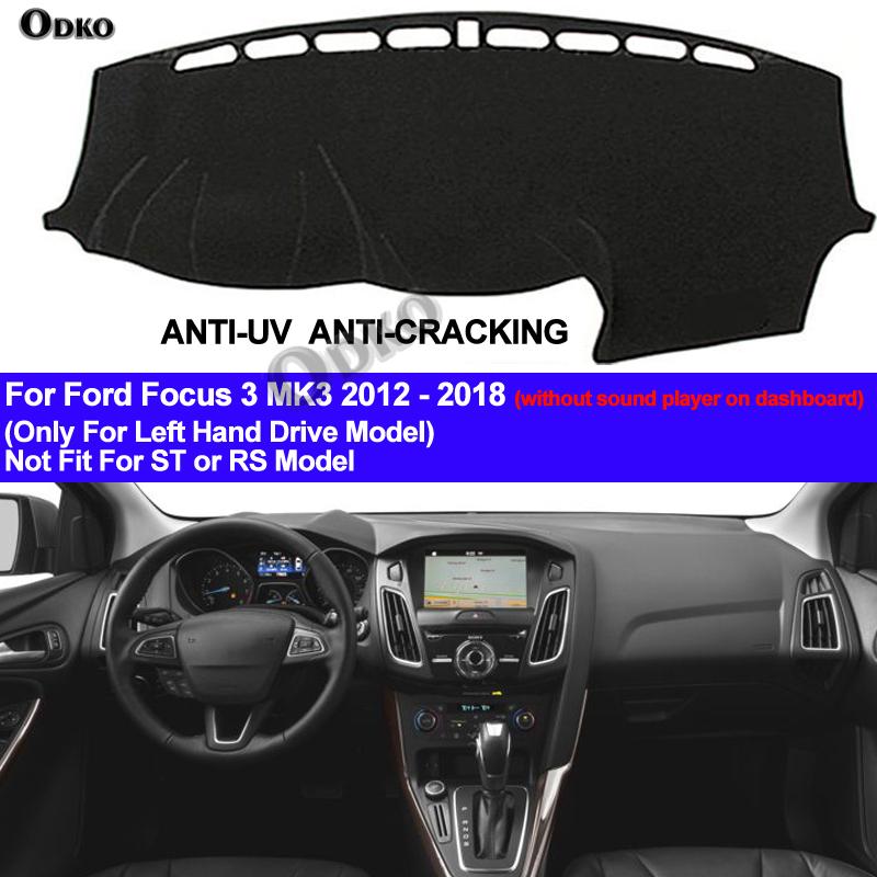 Auto Armaturenbrett Abdeckung Armaturenbrett Matte Für Ford Focus 3 MK3 2012 2013 2014 2015 2016 2017 2018 Armaturenbrett Matte Pad Anti-Rutsch Teppich ANti-UV