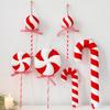 Red and White Foam Candy Cane Lollipop Ornaments for Christmas Trees